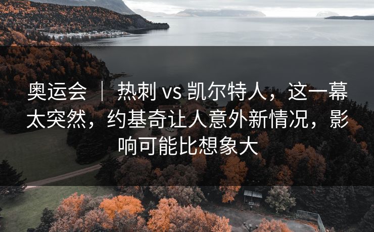 奥运会 ｜ 热刺 vs 凯尔特人，这一幕太突然，约基奇让人意外新情况，影响可能比想象大