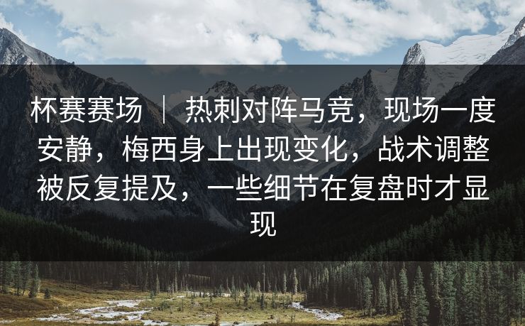 杯赛赛场 ｜ 热刺对阵马竞，现场一度安静，梅西身上出现变化，战术调整被反复提及，一些细节在复盘时才显现